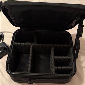 Black makeup Bag with Adjustable Dividers